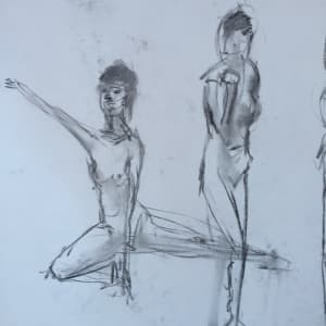 4 Female Nudes Charcoal Drawing 12 
