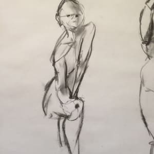 Female Nude Charcoal Drawing 13 by Unsigned 