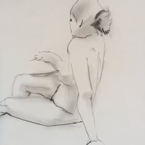 Female Nude Charcoal Drawing 21 by Unsigned 