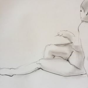 Female Nude Charcoal Drawing 21 by Unsigned 