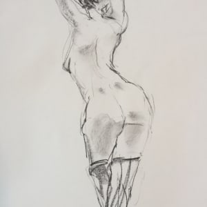 Female Nude Charcoal Drawing 23 by Unsigned 