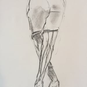 Female Nude Charcoal Drawing 23 by Unsigned 