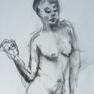 Female Nude Charcoal Drawing 3 by Unsigned 