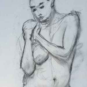 Female Nude Charcoal Drawing 5 by Unsigned 