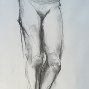 Female Nude Charcoal Drawing 5 by Unsigned 