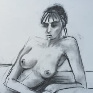 Female Nude Charcoal Drawing 7 by Unsigned 