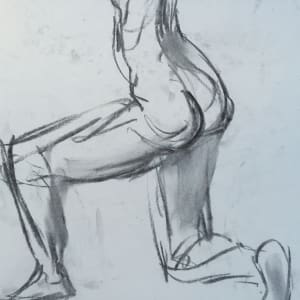 Female Nude Charcoal Drawing 9 by Unsigned 