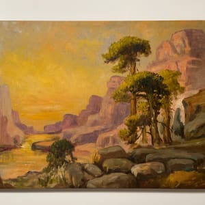 1910's "Desert Landscape" Oil Painting by Ralph Davison Miller 