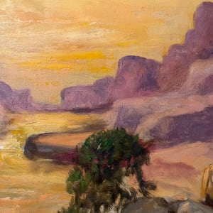 1910's "Desert Landscape" Oil Painting by Ralph Davison Miller 