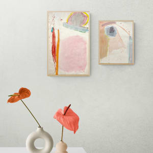 Orange and Pink Abstract by Selma Moskowitz 