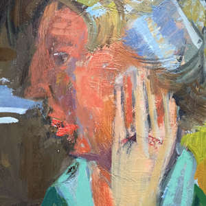 Mid Century Signed Stavoka Vintage Oil Figurative by Stavoka 