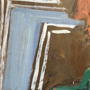 Mid Century Signed Stavoka Vintage Oil Figurative by Stavoka 