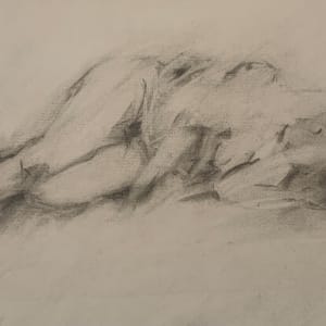 1960s "Erased Nude" Original Charcoal by Unknown 