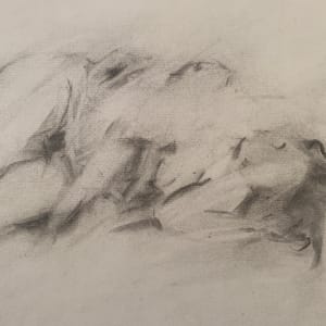 1960s "Erased Nude" Original Charcoal by Unknown 