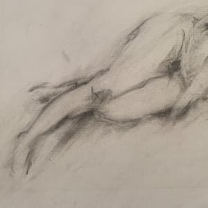 1960s "Erased Nude" Original Charcoal by Unknown 