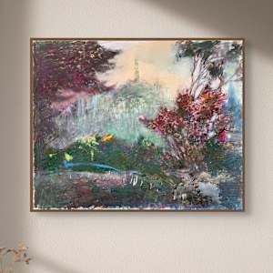 1990 "Coit Tower, San Francisco" Impressionist Landscape Drawing Acclaimed Illustrator Bill Shields by Bill Shields 