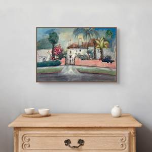 1989 "Santa Barbara" Landscape Painting Acclaimed Illustrator Bill Shields by Bill Shields 