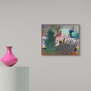 1987 "Ligneil" Impressionist Landscape Drawing Acclaimed Illustrator Bill Shields by Bill Shields 