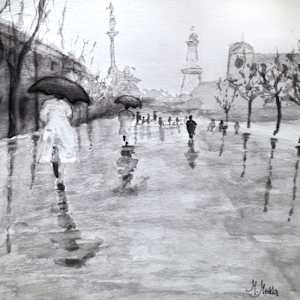 Paseo en la lluvia by Moni Moka