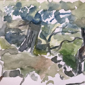 Watercolor: Les Tapies, France Landscape Study by Marianne Wilson