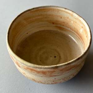Ceramic Teabowl, Wood Fired Shino #7-12/24 firing by Marianne Wilson Studio 