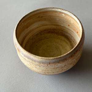 Ceramic Teabowl, Wood Fired Shino #6-12/24 firing by Marianne Wilson Studio 