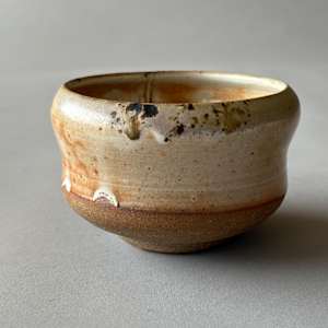 Ceramic Teabowl, Wood Fired Shino #8-12/24 firing by Marianne Wilson Studio 