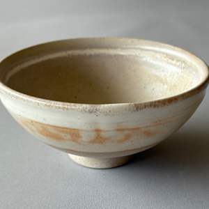 Ceramic Bowl: Wood Fired Shino #1-12/24 firing by Marianne Wilson Studio