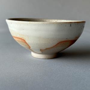 Ceramic Teabowl, "Coyote Point", Shino Wood Fired #5 (12/24 firing, Little Mulberry Pottery) by Marianne Wilson Studio 