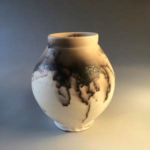 Vessel: White Terra Sigillata and Horsehair NFV-3 by Marianne Wilson Studio 