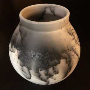 Vessel: White Terra Sigillata and Horsehair NFV-3 by Marianne Wilson Studio 