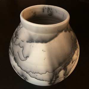 Vessel: White Terra Sigillata and Horsehair NFV-3 by Marianne Wilson Studio 