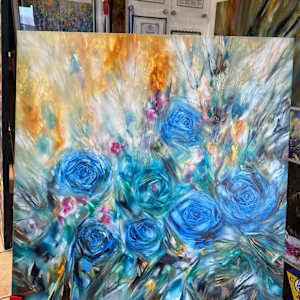 Seven Blue Roses by Khrystyna Kozyuk 