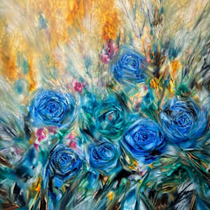 Seven Blue Roses by Khrystyna Kozyuk 