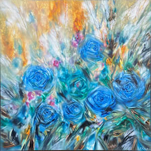 Seven Blue Roses by Khrystyna Kozyuk 
