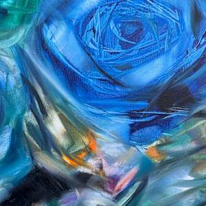 Seven Blue Roses by Khrystyna Kozyuk 