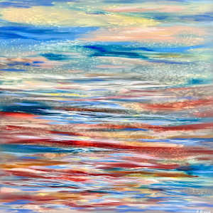 Sunset Ocean Abstract I by Khrystyna Kozyuk, Image 1.