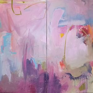 Pink Paradise Diptych by Denise Pfau Demby
