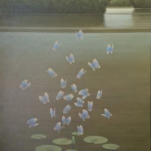 * sin titulo - mariposas y lirios de agua by John Fraser