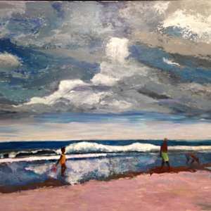 Three littles on the beach by Jinx Constine, Image 1.