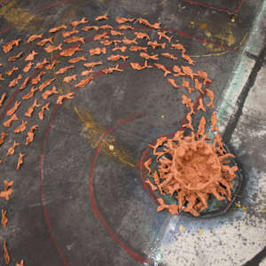 1000 Clay Fish on Labyrinth by Jenny Chen 