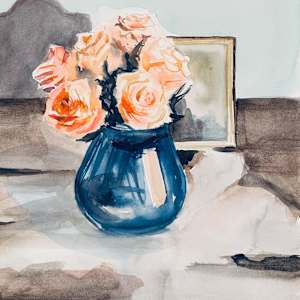 Roses in a Vase by Elif Ozkaya