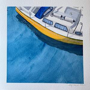 Yellow Sailboat by Elif Ozkaya