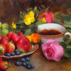 Strawberries and Tea by Jia Liu, Image 1.