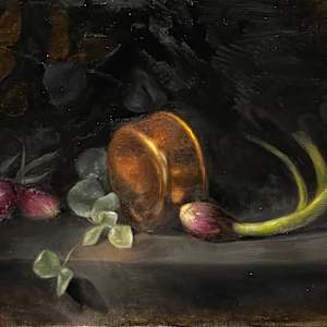 Brass Pot and Green Onion by Jia Liu