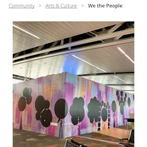 We The People by Dana Powell Smith/Georgettes Granddaughter  Image: Vynil Mural at the Indianapolis International Airport