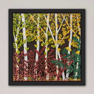 Fall Leaves in the Ravine on Canvas by Krista Joan Green 