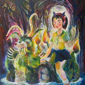 Girl with Alternative Hades Pet by Isis A//fourtoeight