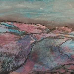 Pink and Blue Landscape by Marlena Wyman, Image 1.