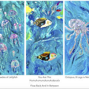 Humuhumu  Series of 3 Panel Artwork by Jennifer Gjaltema